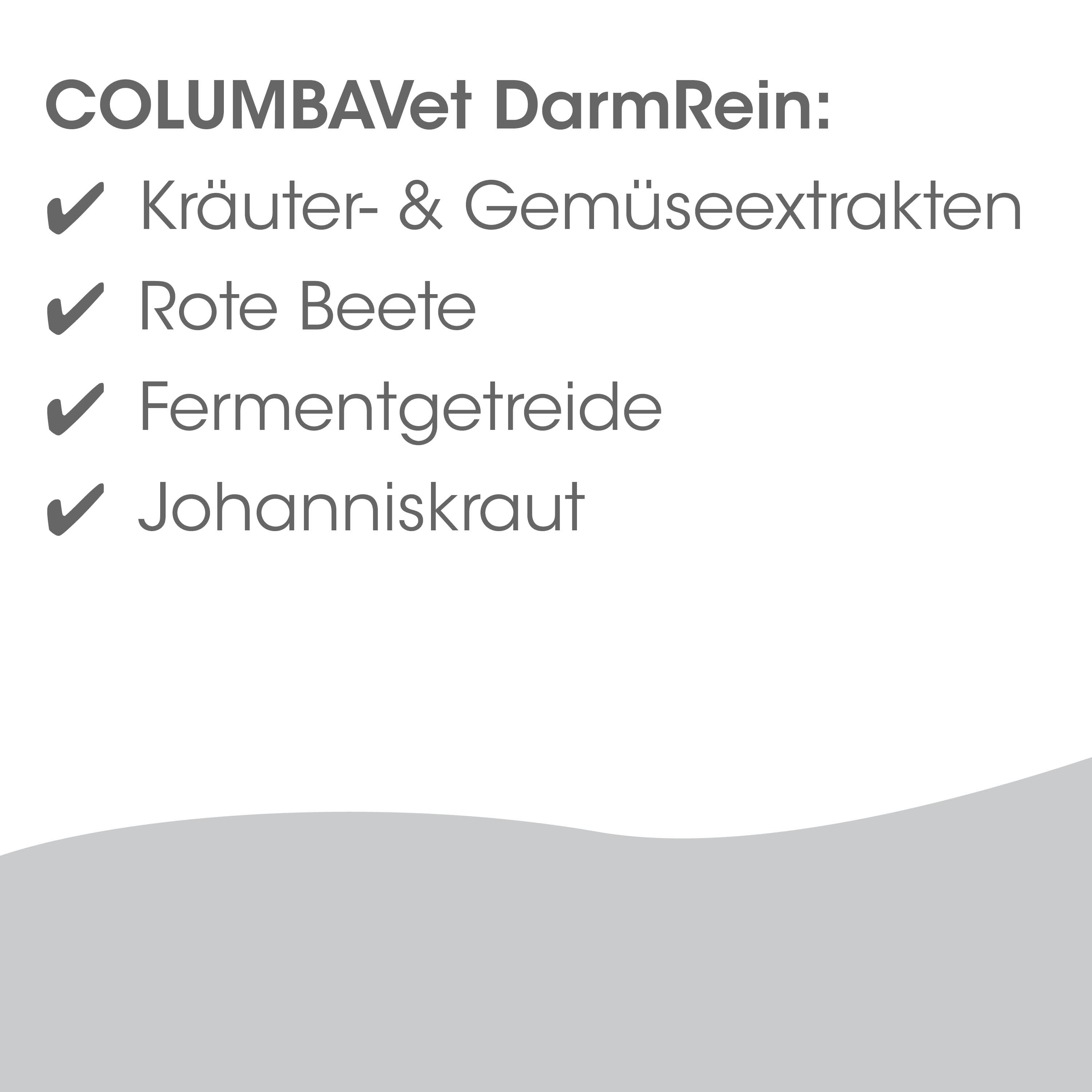 Kräuter- & Gemüseextrakt, Rote Beete, Fermentgetreide, Johanniskraut, Columbavet DarmRein