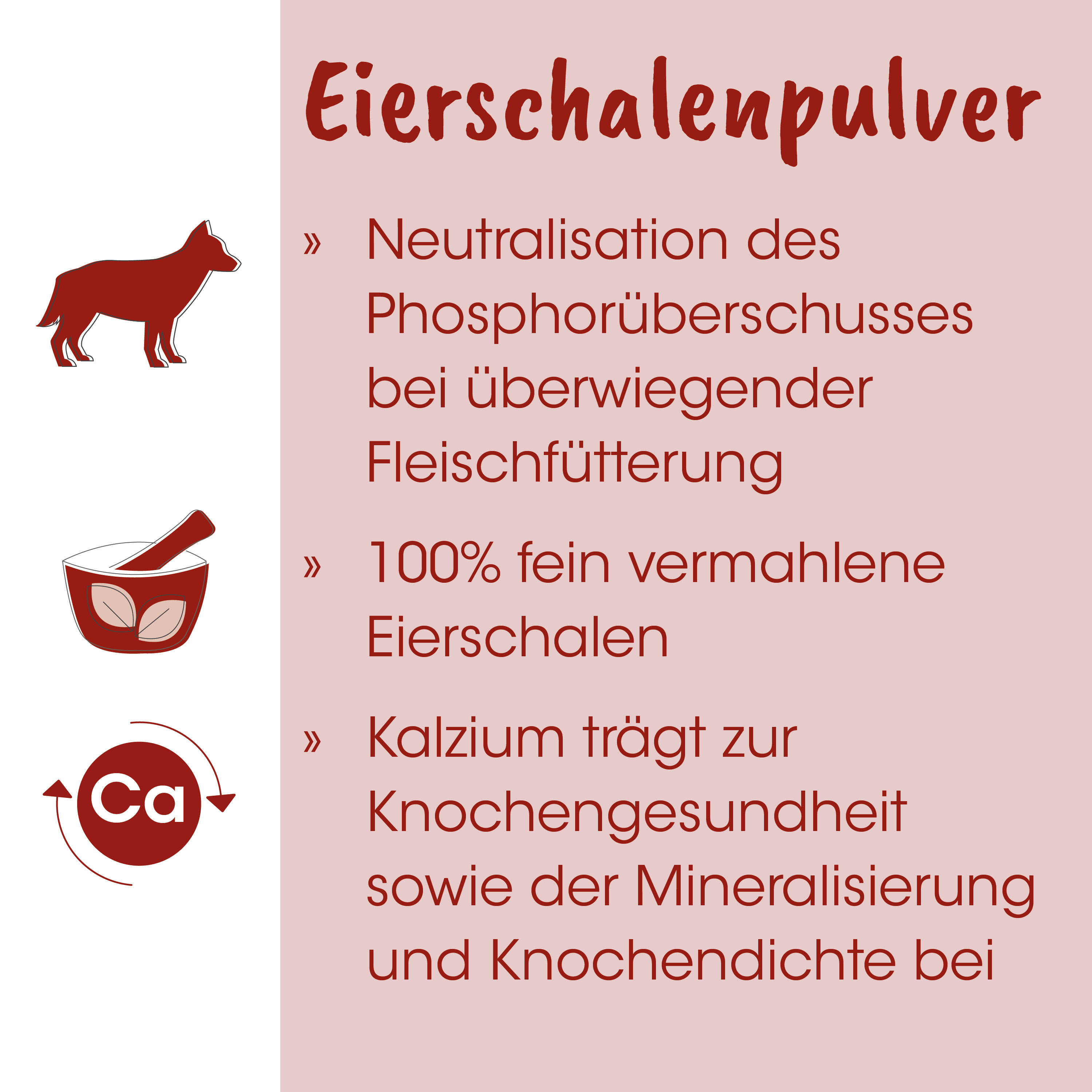 Eierschalenpulver, Eierpulver, Kalzium, Mineralsalz, Futtermittel