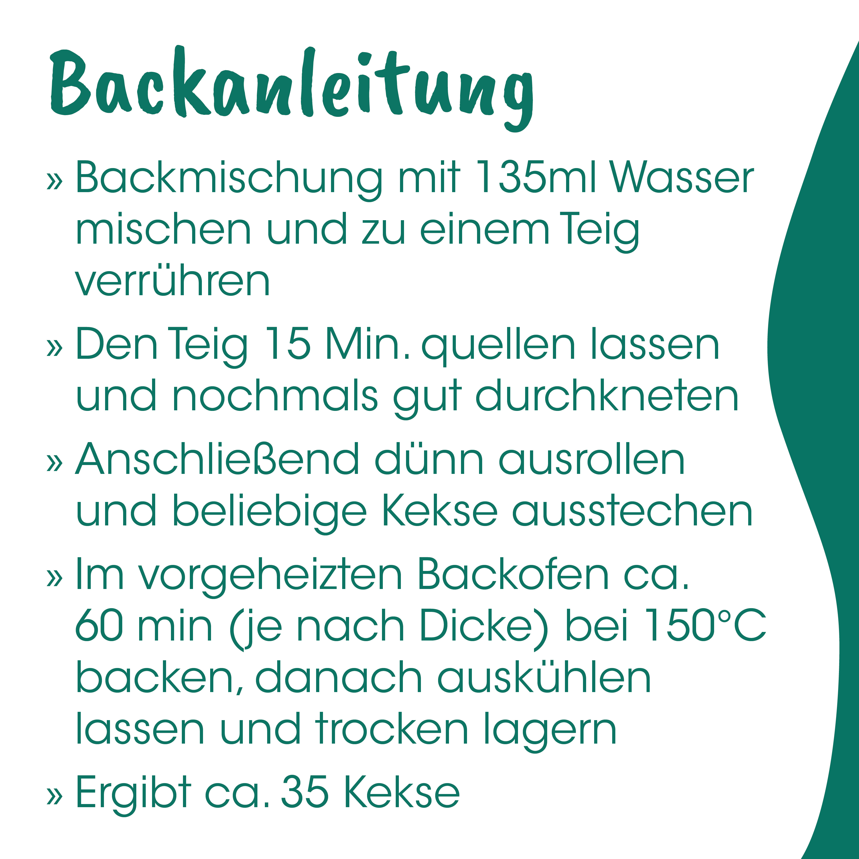 Backanleitung, Backmischung, Kekse, Küchenanleitung, Backofen