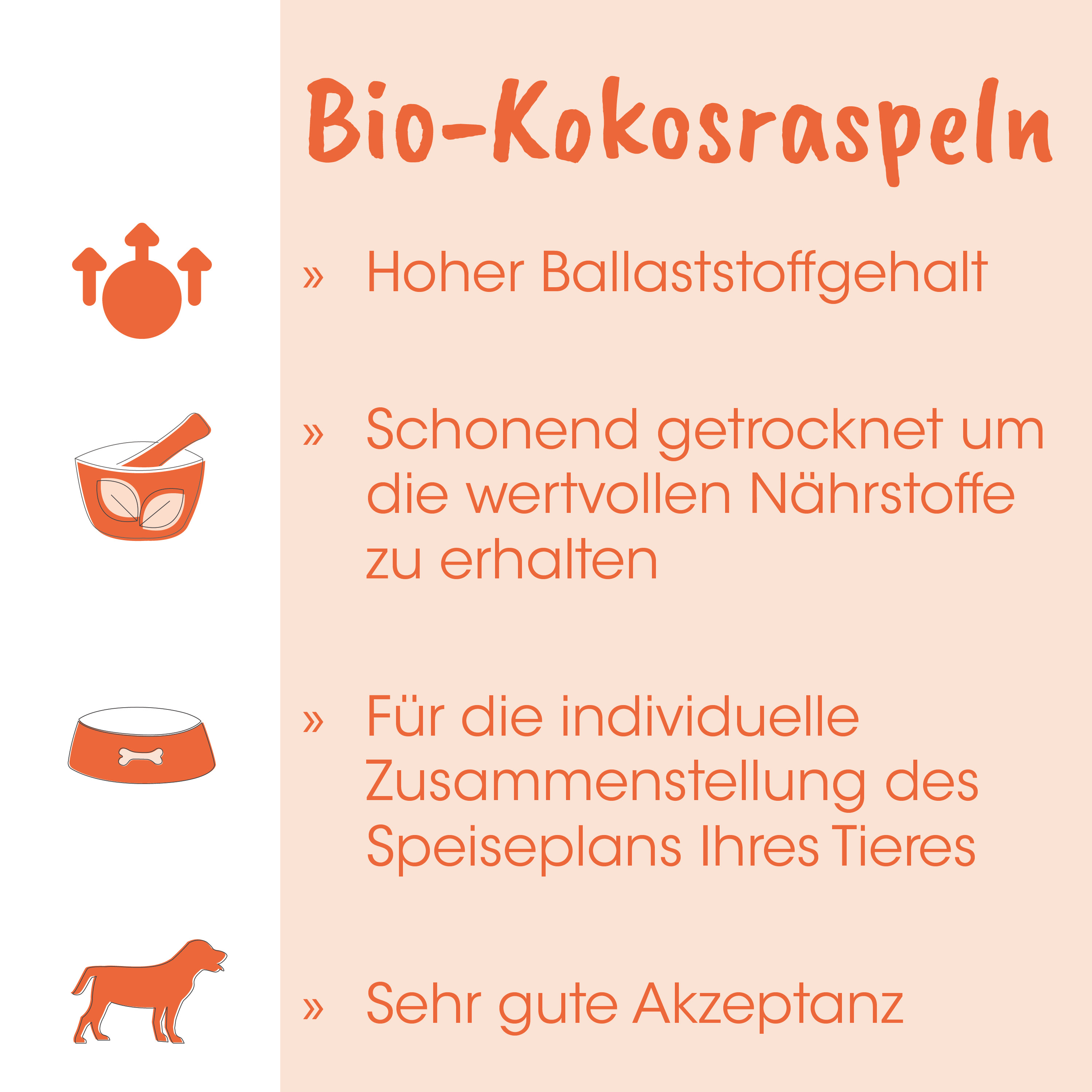 Bio-Kokosraspeln, Kokosraspel, Bio, Küchenzubehör, Tierfutterobjekt