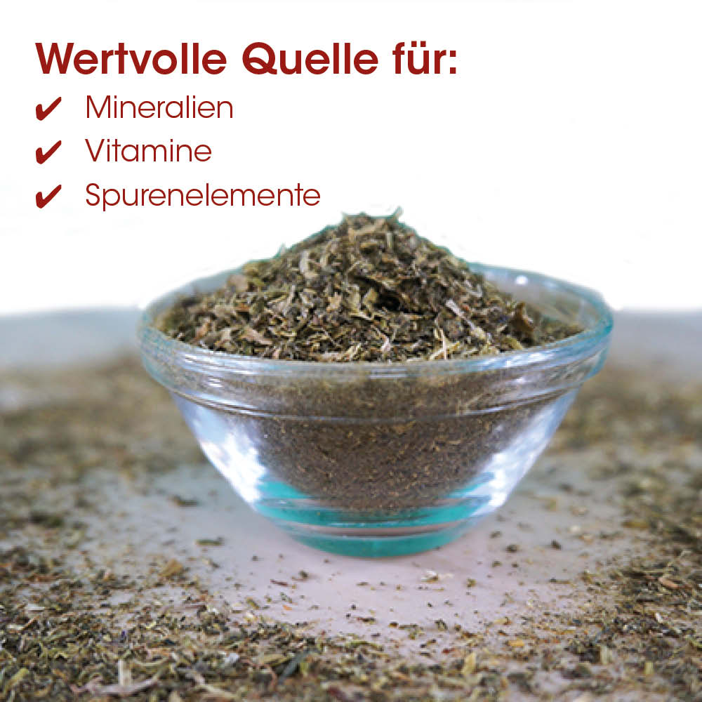 Kräuter, Tee, Kräuterblätter, Pulver, Glasbehälter