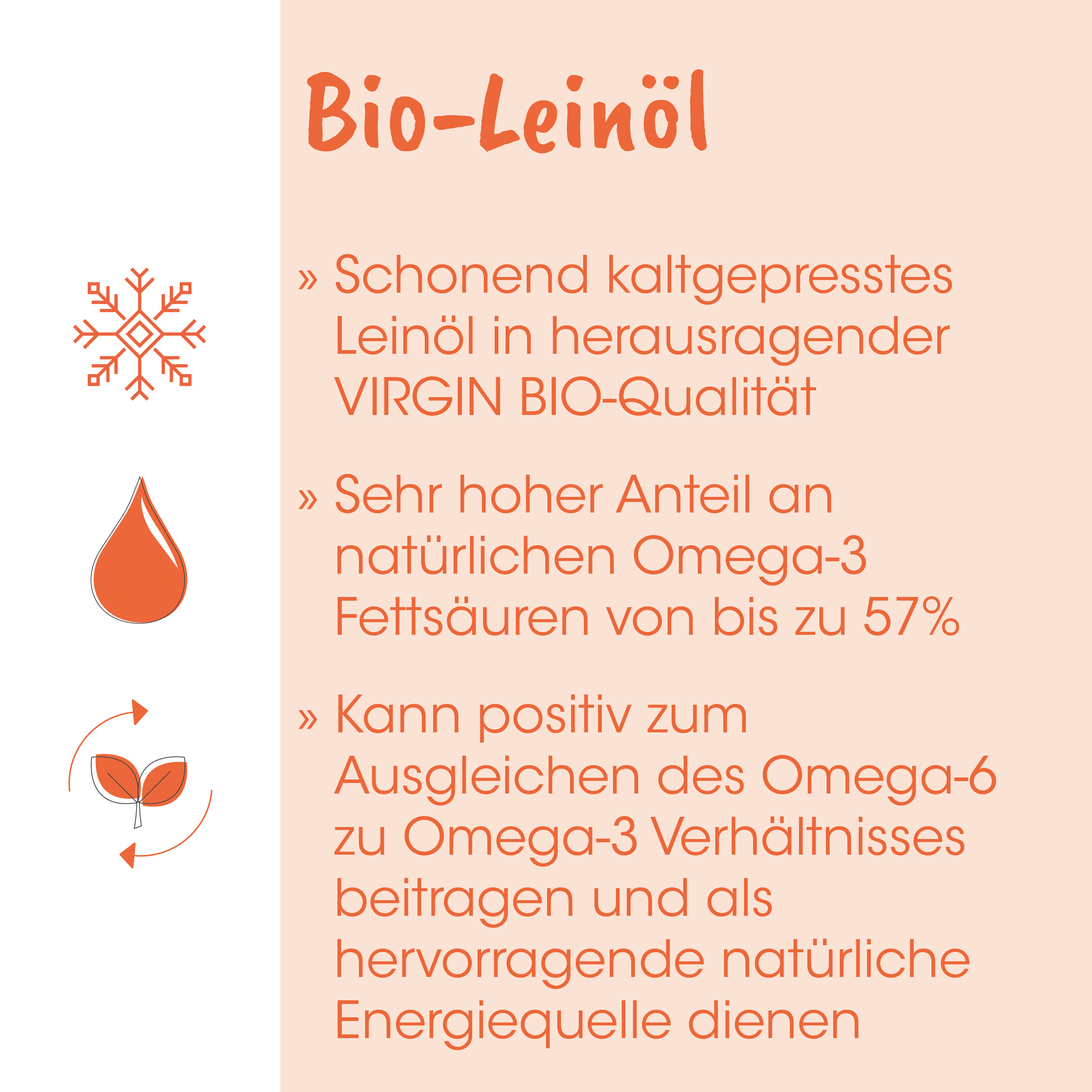 Bio-Leinöl, Leinöl, Öl, Omega-3, BIO-Qualität