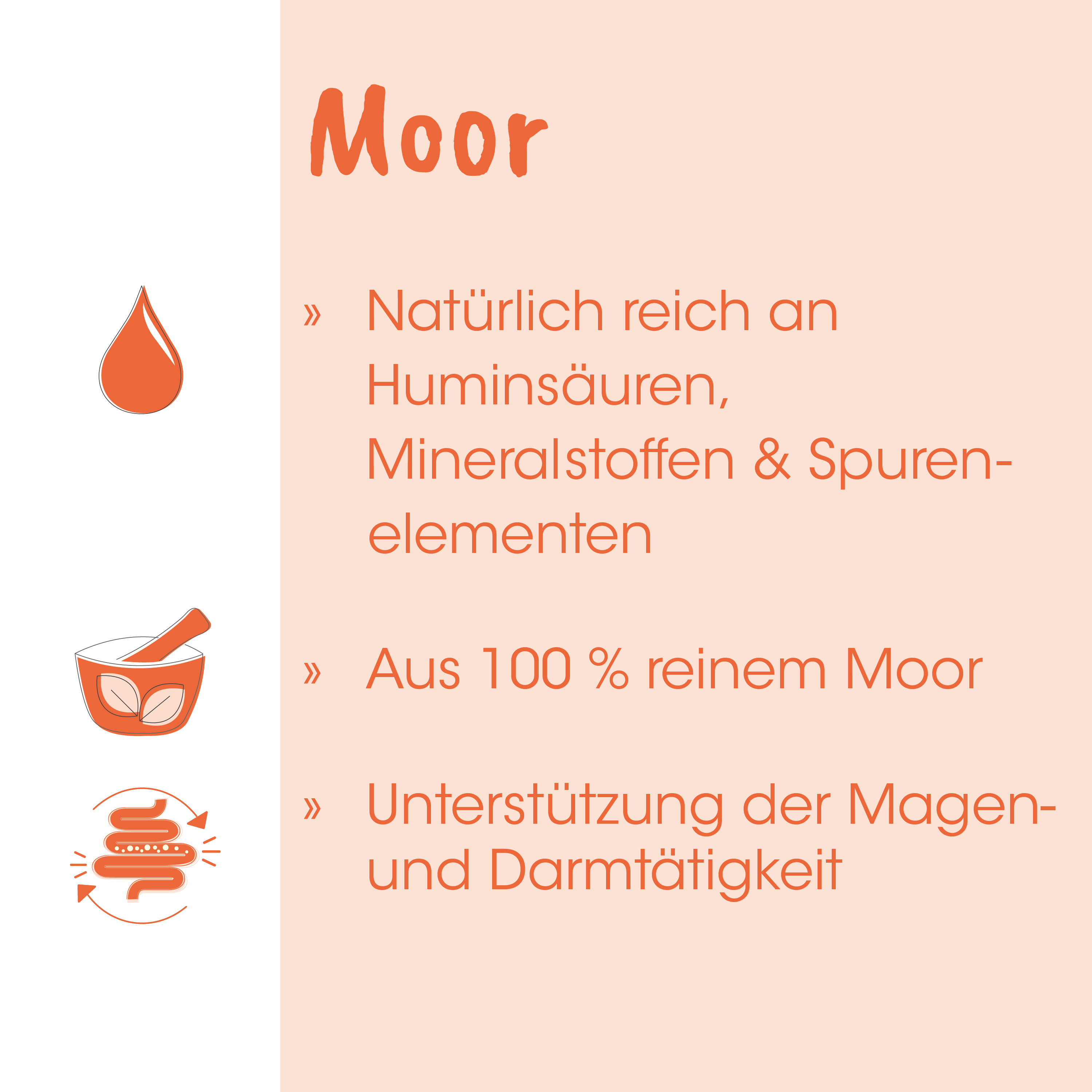 Moor, Naturmoor, Huminsäuren, Mineralstoffe, Spurenelemente