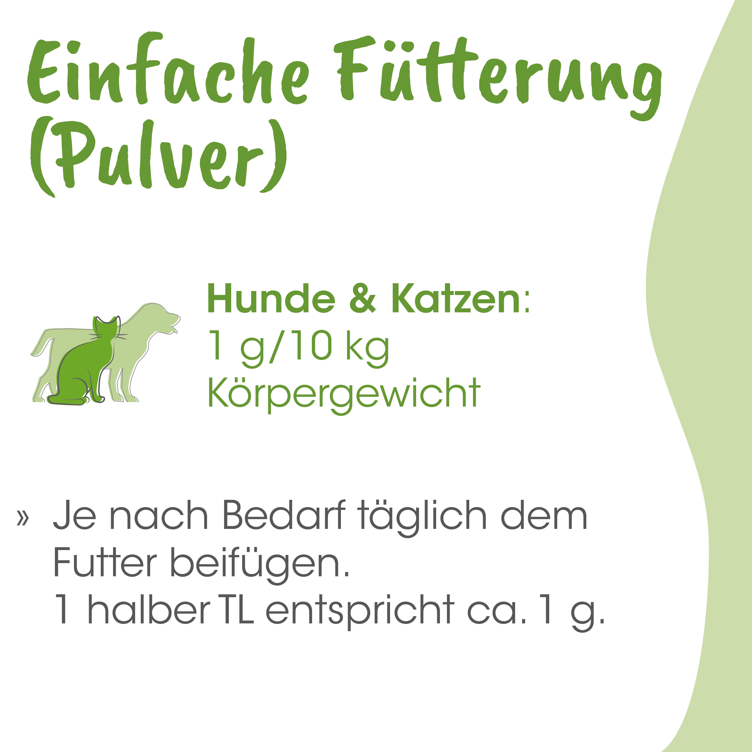 Futterpulver, Hunde, Katzen, Pulver, Tierfutter