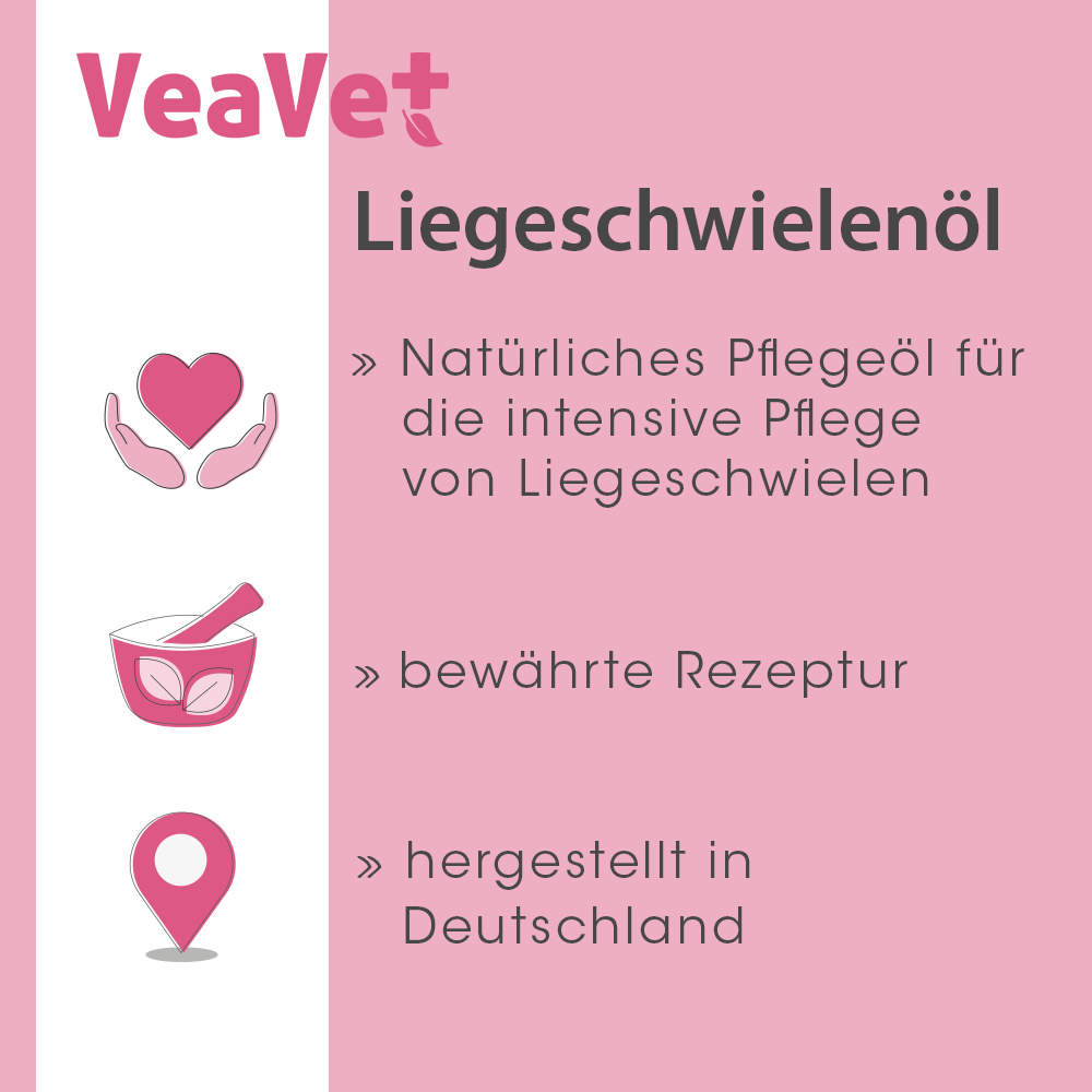 VeaVet Liegeschwielenöl 10 ml Werbung, Plakat, Grußkarte, Post, Blütenblatt