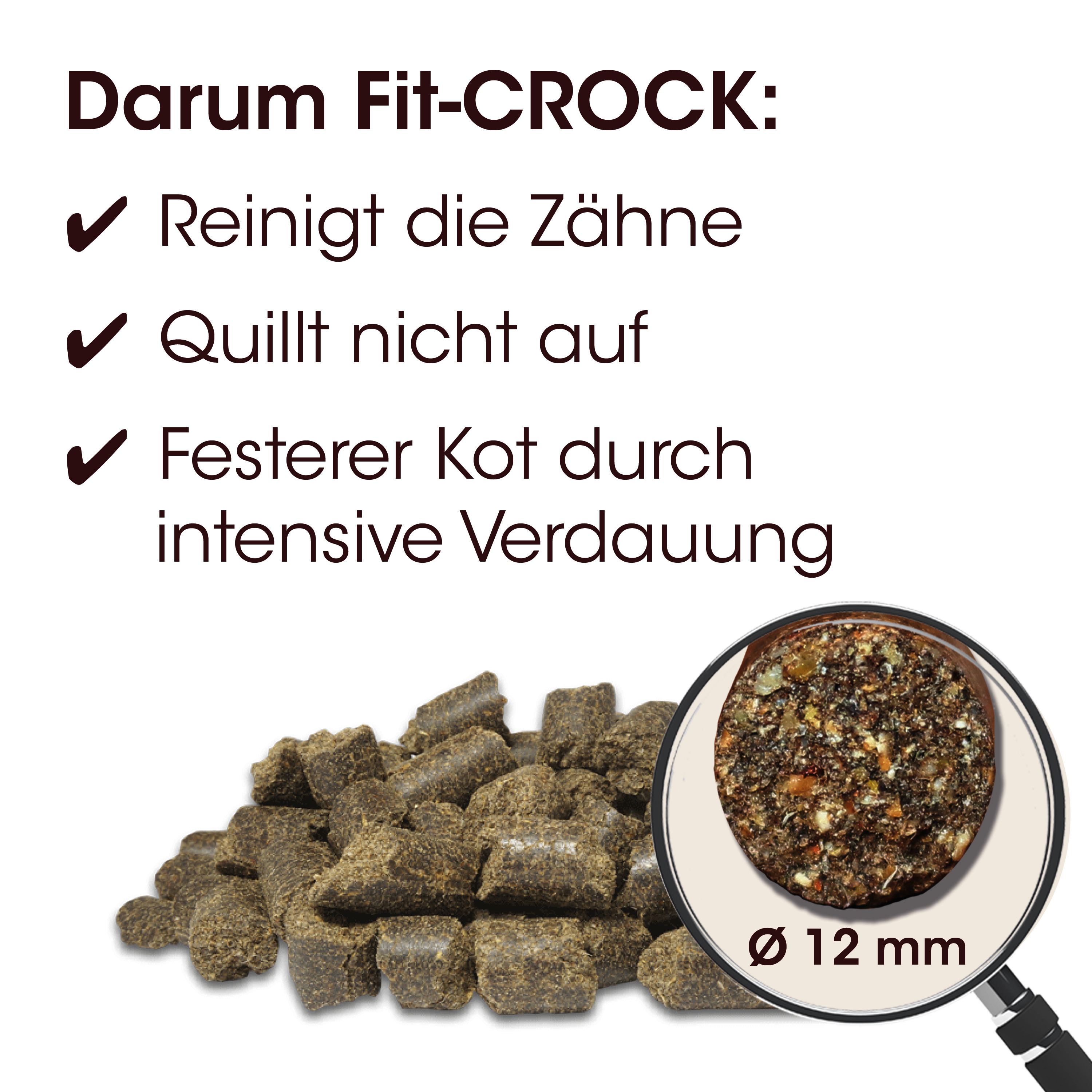 Katzenfutter, Hundefutter, Futterpellets, Kohleartige Pellets, Durchmesser 12 mm