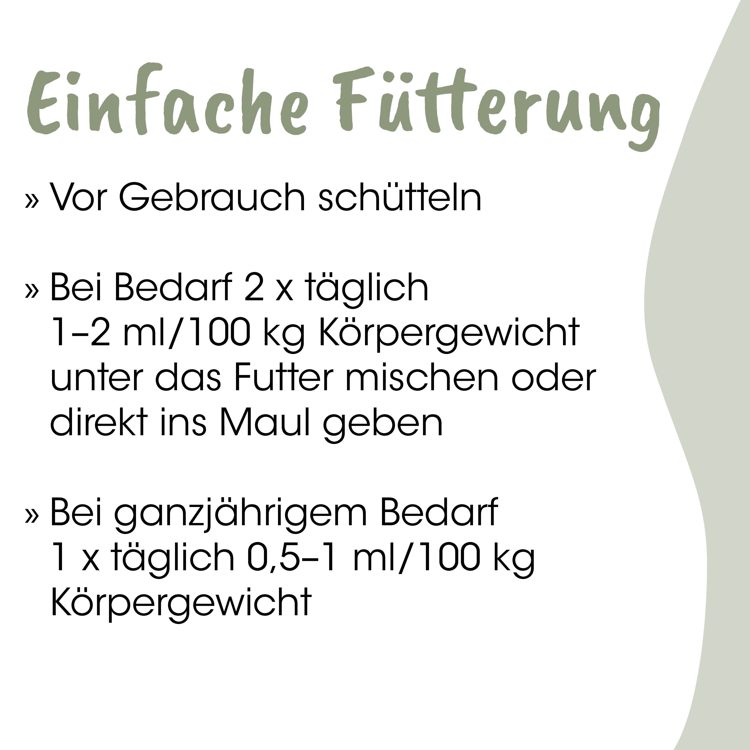 Futter, Fütterung, Anleitung, Körpergewicht, Mischung