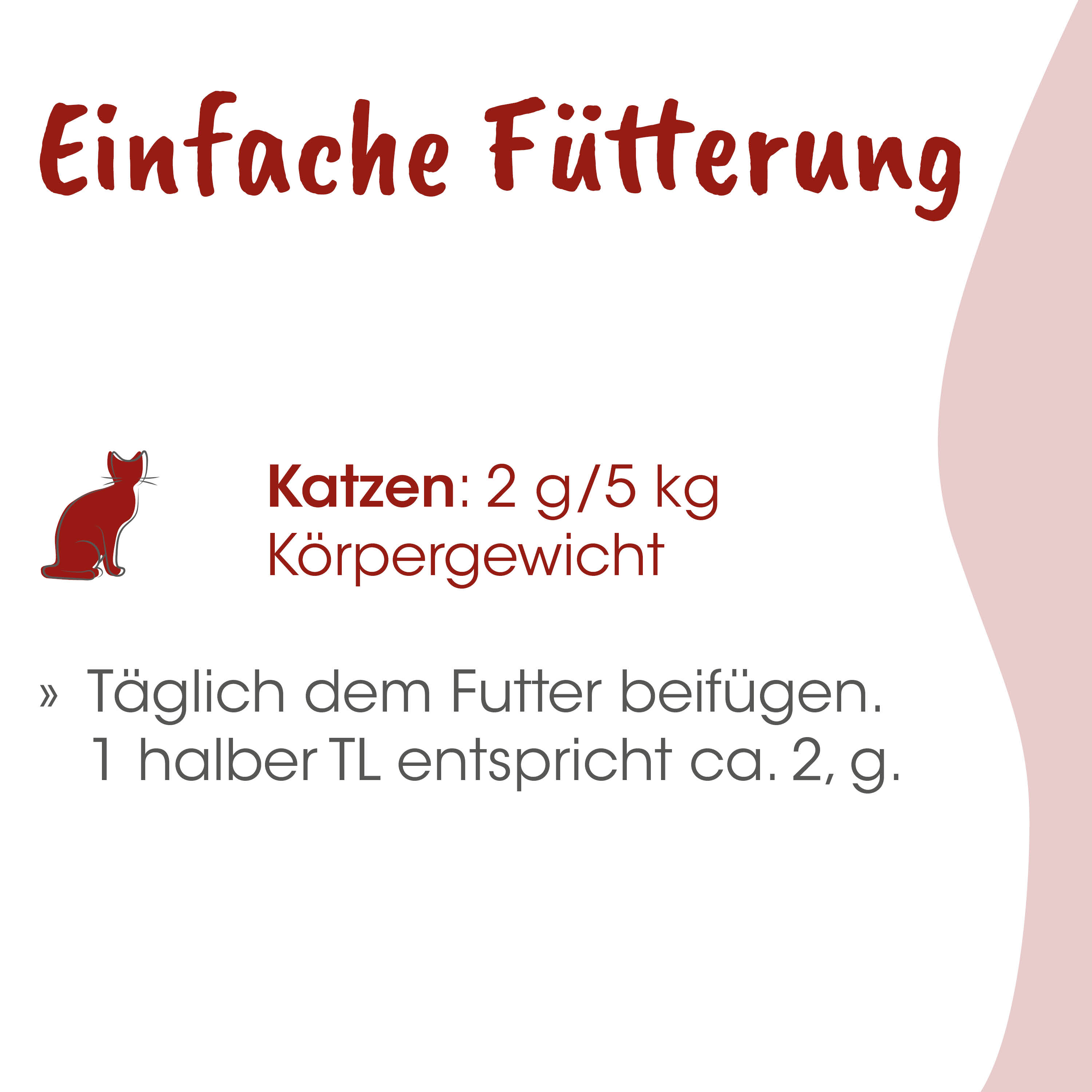 Katzenfutter, Tiernahrung, Katzenfutter-2g/5kg, Katzenfutter Dosierung, Futterportionen