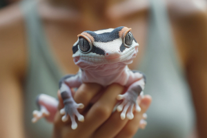 Banner Kleintiere-16 Gecko, Reptil, Finger, Person, Schlange