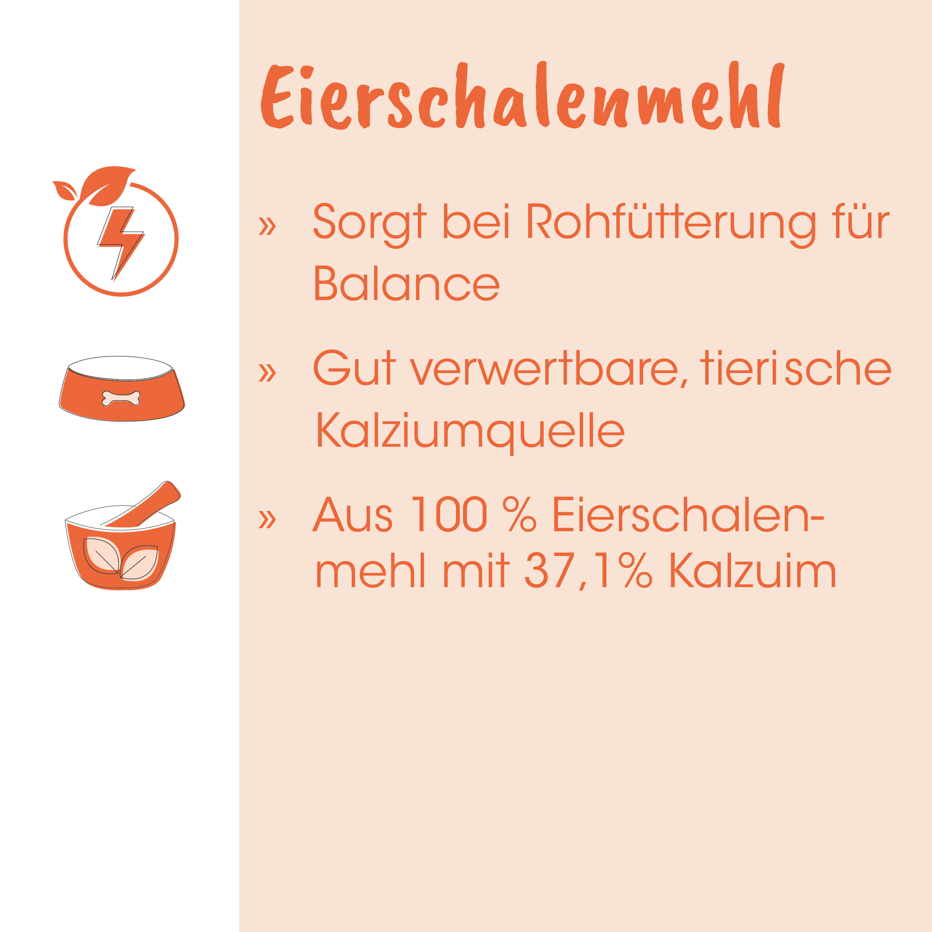 Eierschalenmehl, Kalzium, Tierisch, Hundeernährung, 100 Prozent Eierschalenmehl