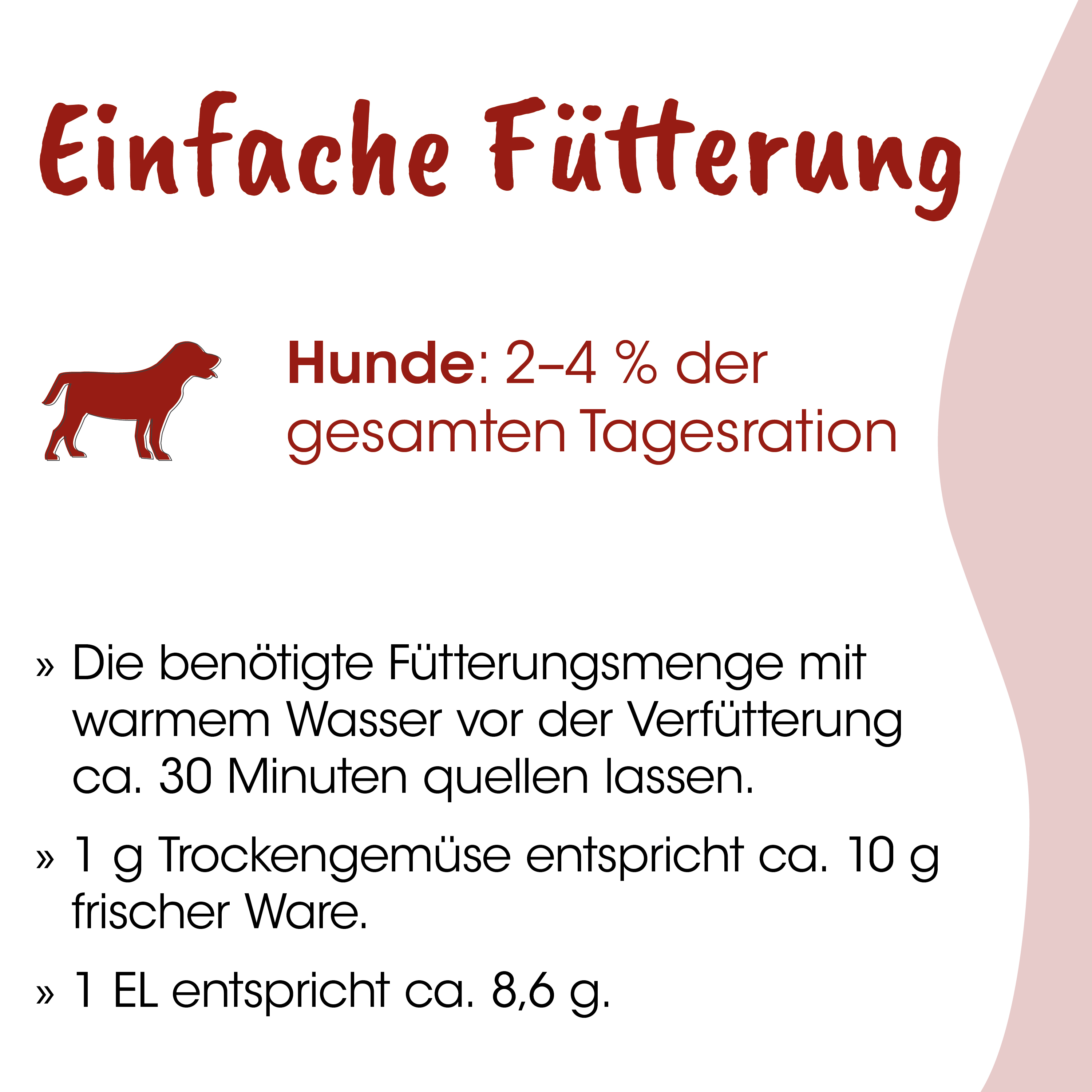 Hundefutter, Tierfutter, Trockenfutter, Beutelgröße, Ernährungsangabe